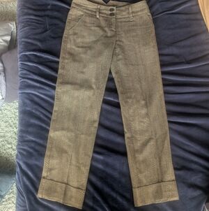 Classic Brown Patterned Women's Trousers